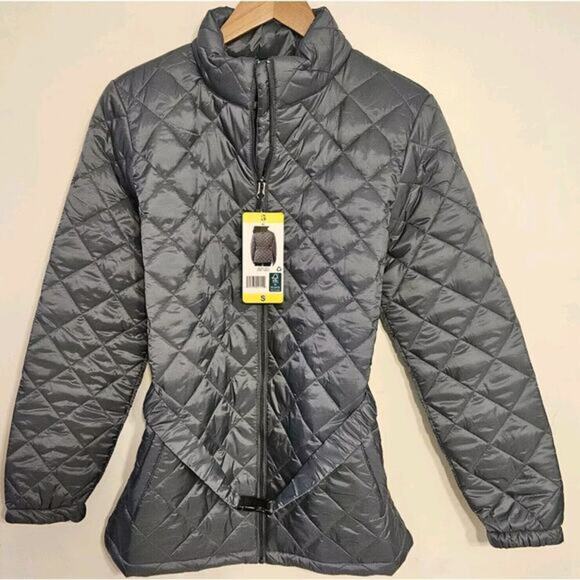 32 Degrees Ladies' Belted Diamond Quilt Jacket / Color Teal / Size Small / NEW - Picture 4 of 9